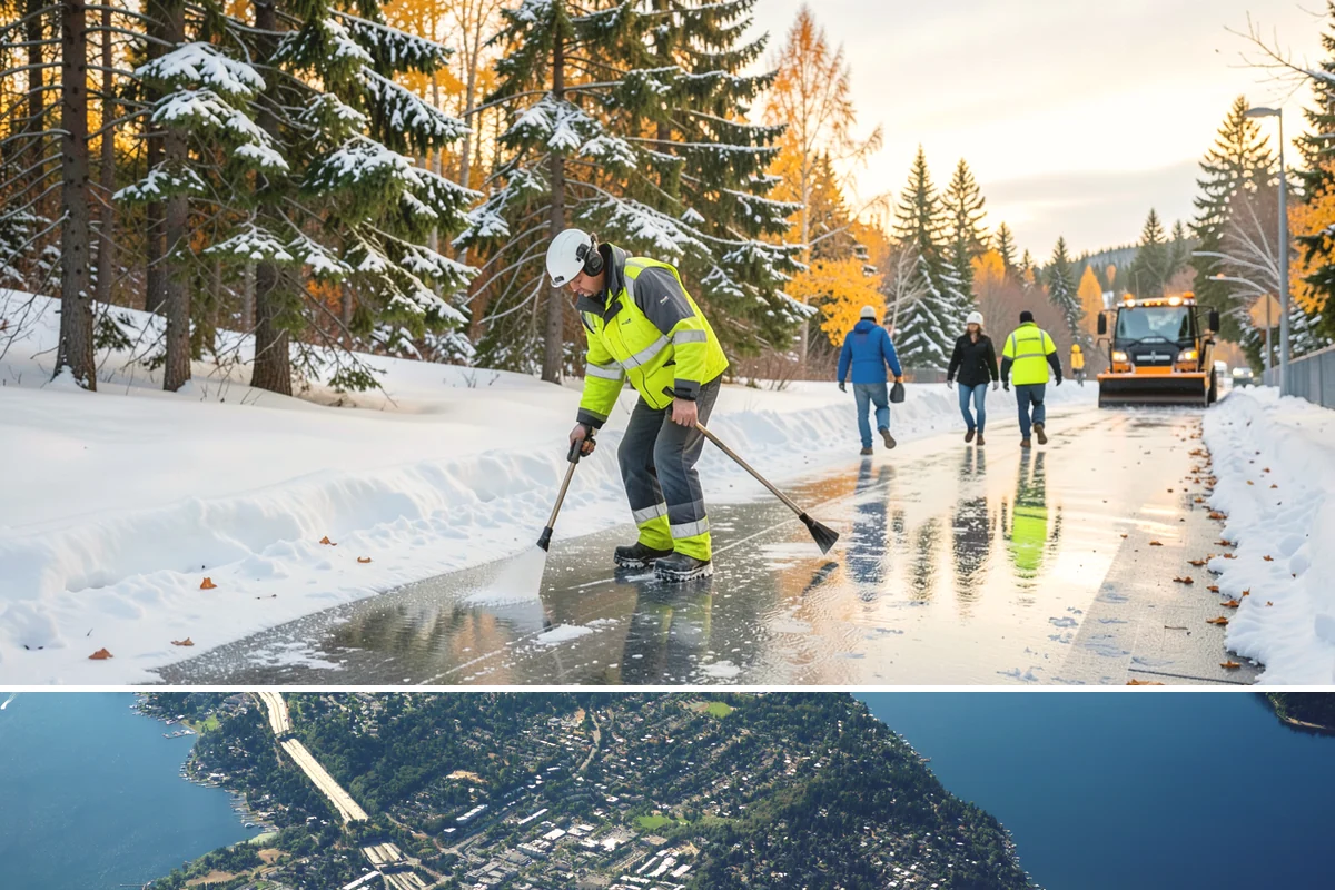 Parking Lot Snow Removal in Mercer Island, King County, WA - Schedule coverage from late fall through early spring when convergence-zone snow can hit the lowlands.