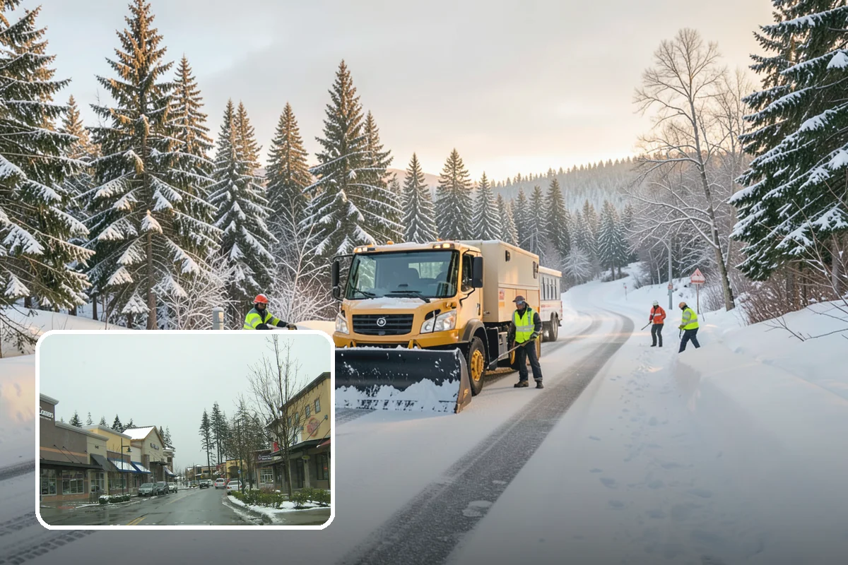 Parking Lot Snow Removal in Mill Creek, Snohomish County, WA - Complete surface coverage including tight corners