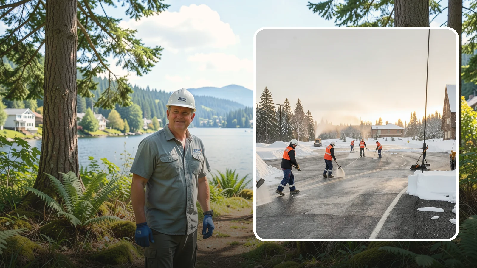 Parking Lot Snow Removal in Milton, King County, WA - We handle the full cycle of clearing, treating, and hauling snow from commercial lots across Western Washington.