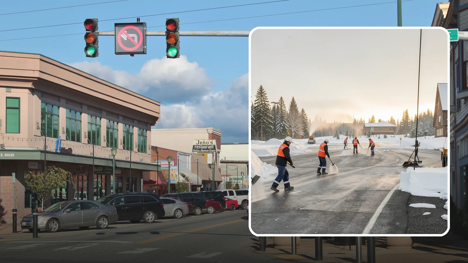Parking Lot Snow Removal in Monroe, Snohomish County, WA - We handle the full cycle of clearing, treating, and hauling snow from commercial lots across Western Washington.