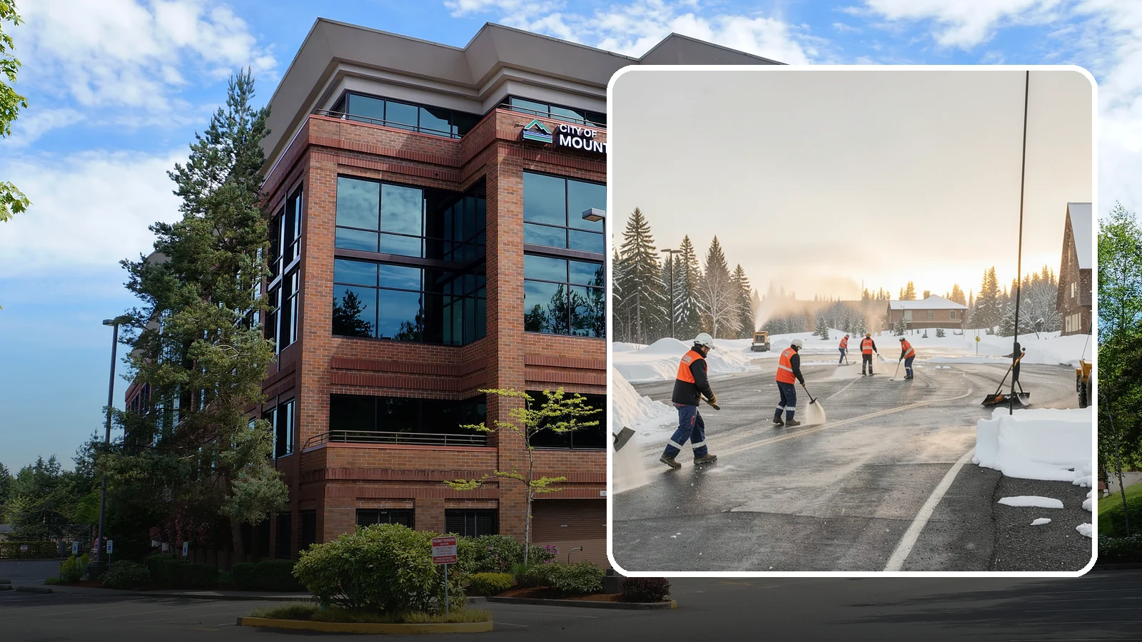 Parking Lot Snow Removal in Mountlake Terrace, Snohomish County, WA - We handle the full cycle of clearing, treating, and hauling snow from commercial lots across Western Washington.