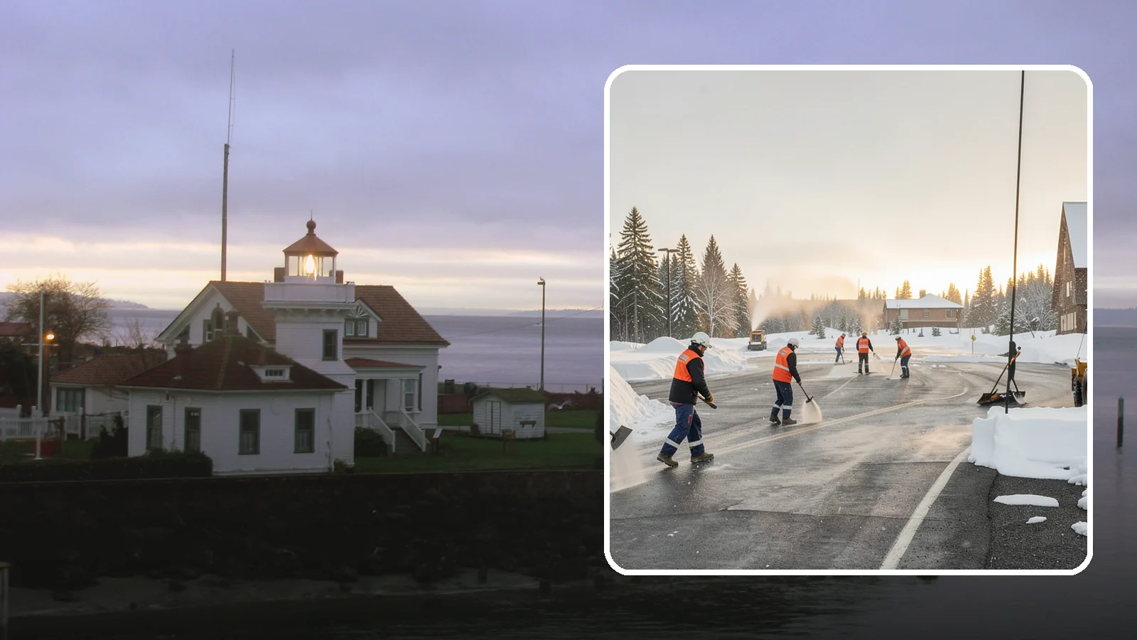 Parking Lot Snow Removal in Mukilteo, Snohomish County, WA - We handle the full cycle of clearing, treating, and hauling snow from commercial lots across Western Washington.