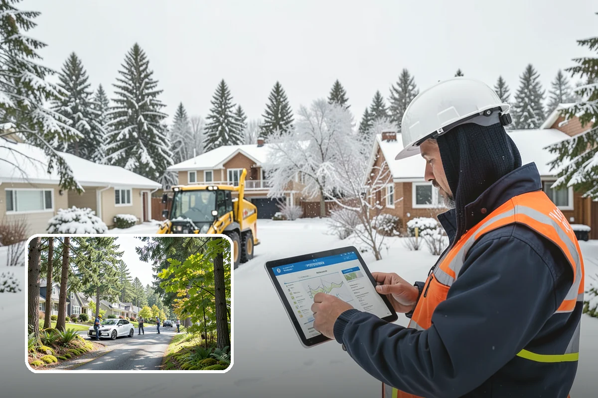 Parking Lot Snow Removal in Normandy Park, King County, WA - Complete surface coverage including tight corners