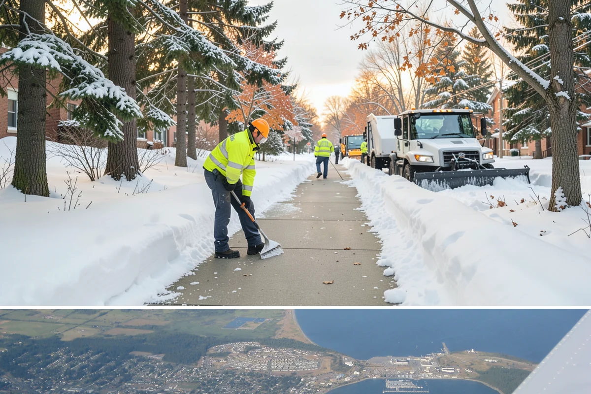 Parking Lot Snow Removal in Oak Harbor, Island County, WA - Schedule coverage from late fall through early spring when convergence-zone snow can hit the lowlands.