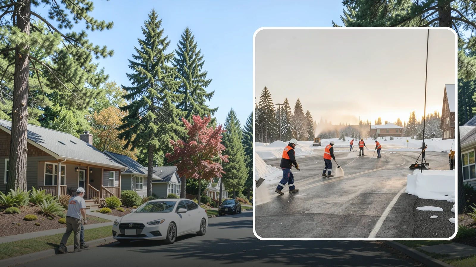 Parking Lot Snow Removal in Orting, Pierce County, WA - We handle the full cycle of clearing, treating, and hauling snow from commercial lots across Western Washington.
