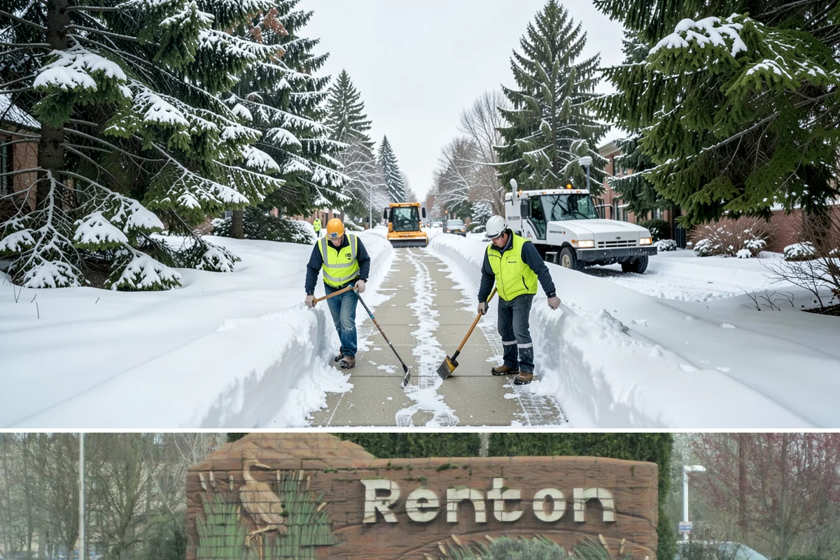 Parking Lot Snow Removal in Renton, King County, WA - Schedule coverage from late fall through early spring when convergence-zone snow can hit the lowlands.