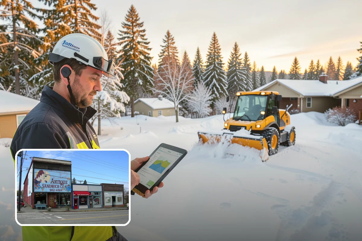Parking Lot Snow Removal in Ruston, Pierce County, WA - Complete surface coverage including tight corners