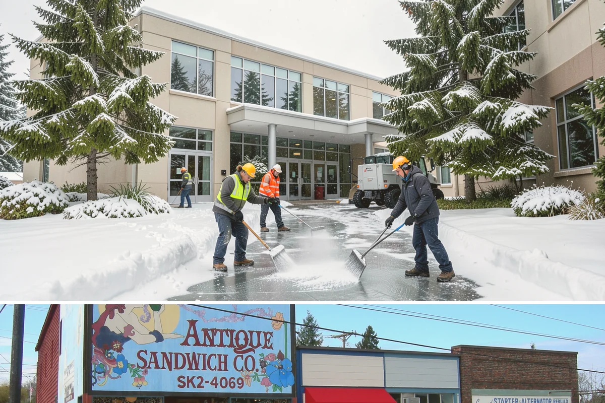 Parking Lot Snow Removal in Ruston, Pierce County, WA - Schedule coverage from late fall through early spring when convergence-zone snow can hit the lowlands.