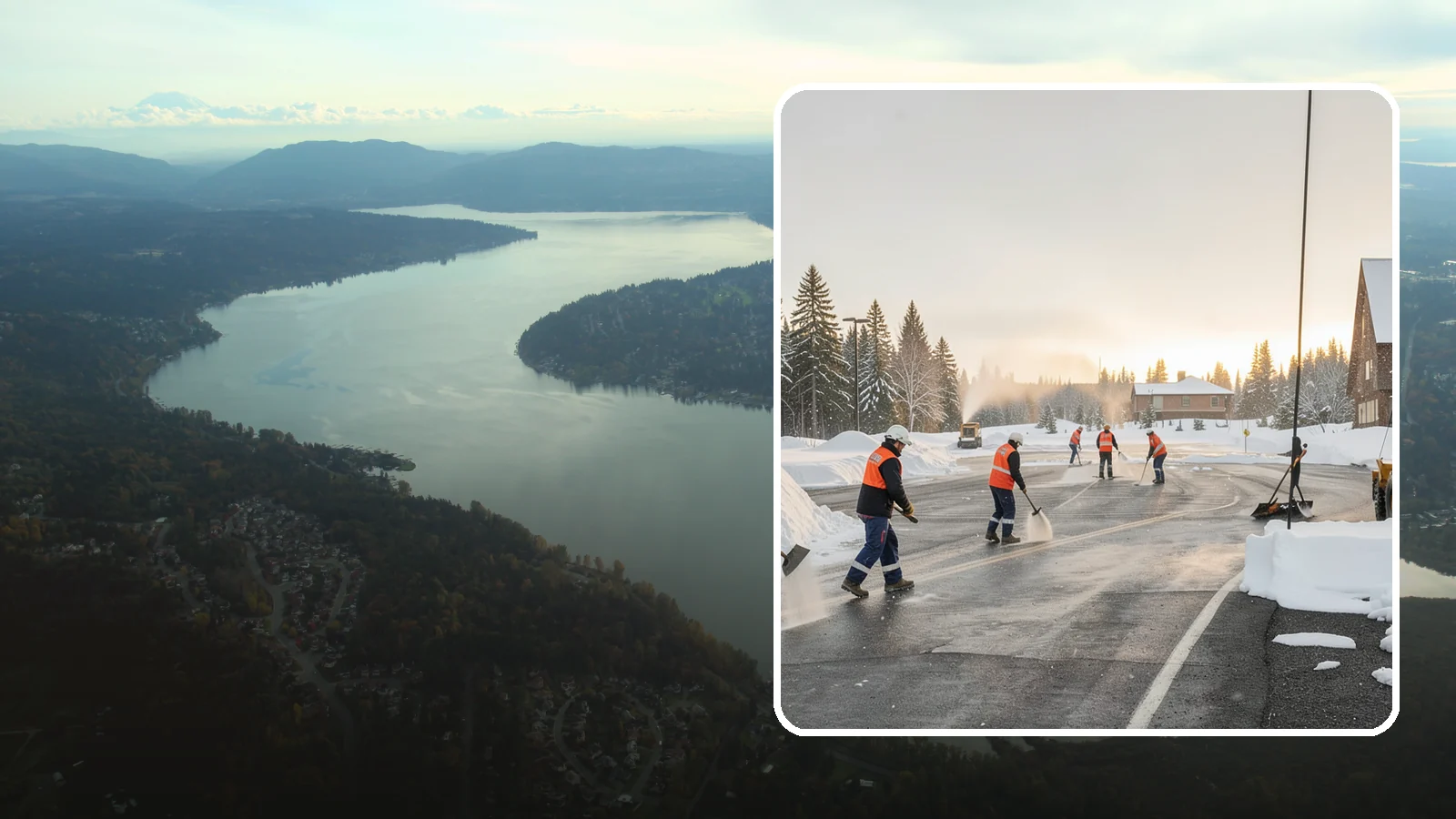 Parking Lot Snow Removal in Sammamish, King County, WA - We handle the full cycle of clearing, treating, and hauling snow from commercial lots across Western Washington.