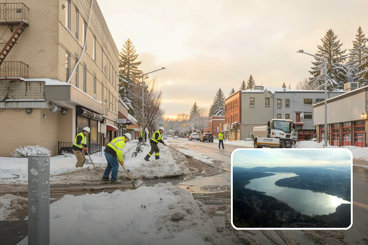Parking Lot Snow Removal in Sammamish, King County, WA - Complete surface coverage including tight corners