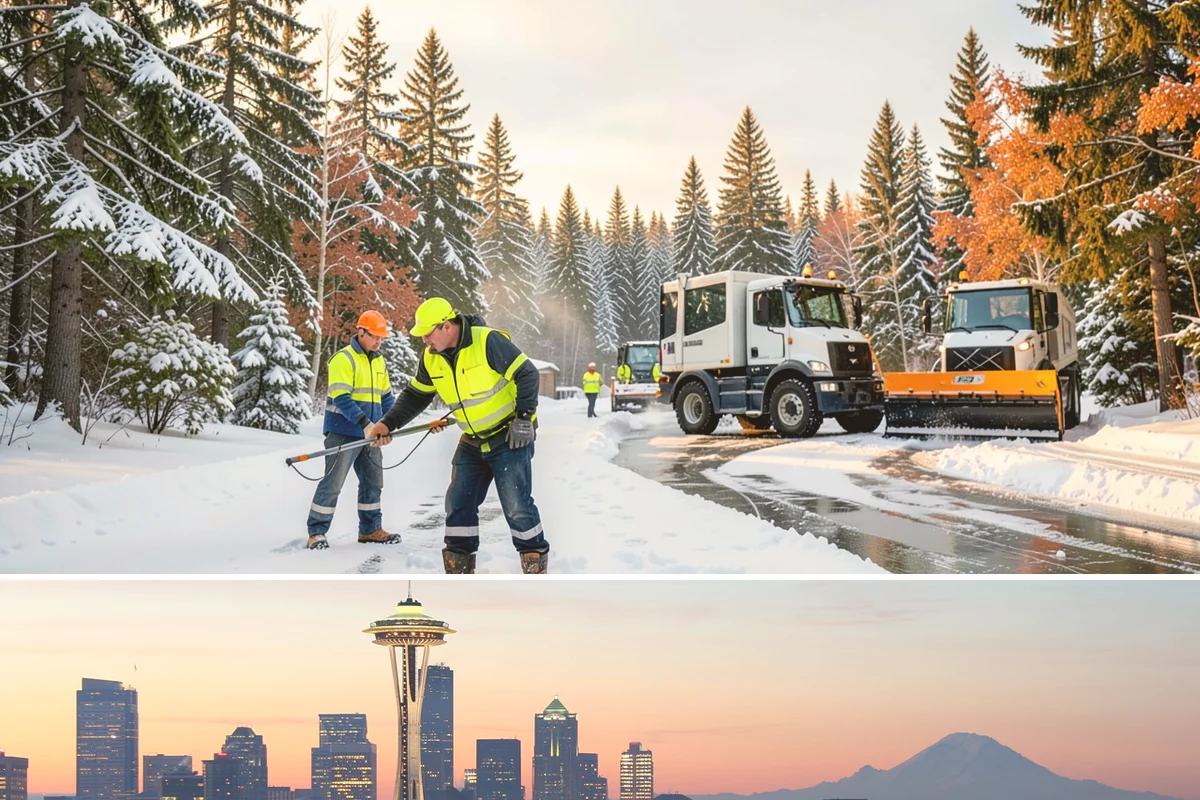 Parking Lot Snow Removal in Seattle, King County, WA - Schedule coverage from late fall through early spring when convergence-zone snow can hit the lowlands.