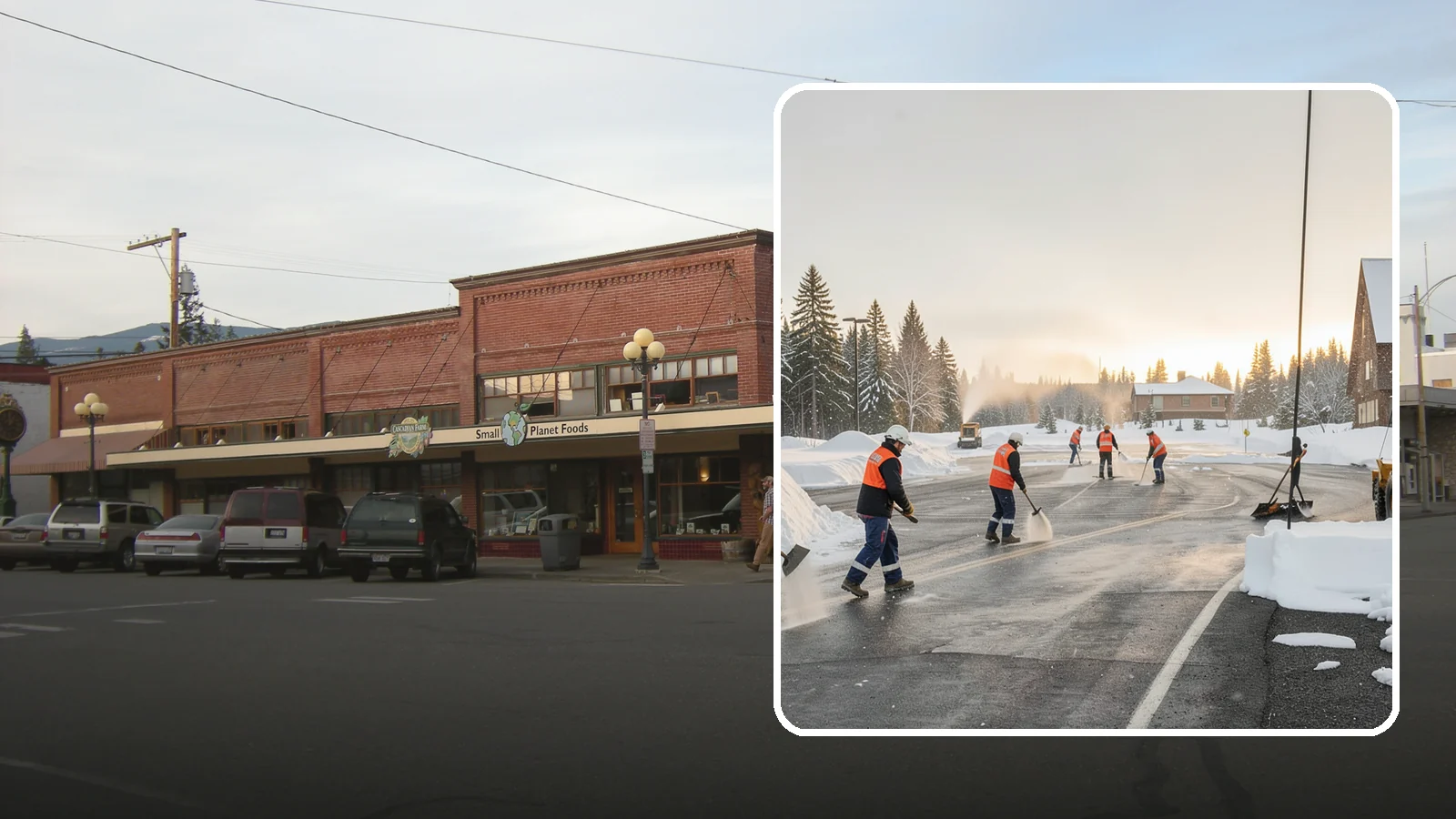 Parking Lot Snow Removal in Sedro-Woolley, Skagit County, WA - We handle the full cycle of clearing, treating, and hauling snow from commercial lots across Western Washington.