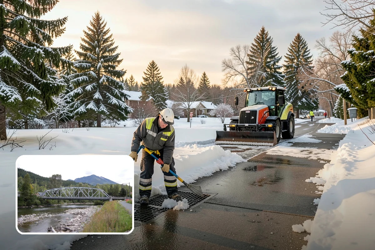 Parking Lot Snow Removal in Skykomish, King County, WA - Complete surface coverage including tight corners