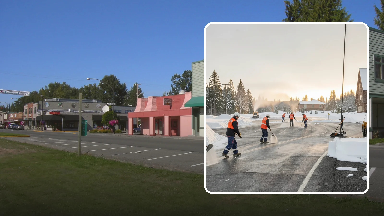 Parking Lot Snow Removal in Snoqualmie, King County, WA - We handle the full cycle of clearing, treating, and hauling snow from commercial lots across Western Washington.