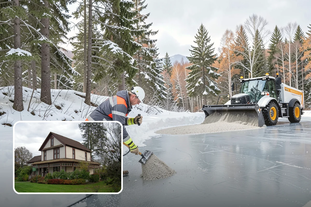 Parking Lot Snow Removal in Sumner, Pierce County, WA - Complete surface coverage including tight corners