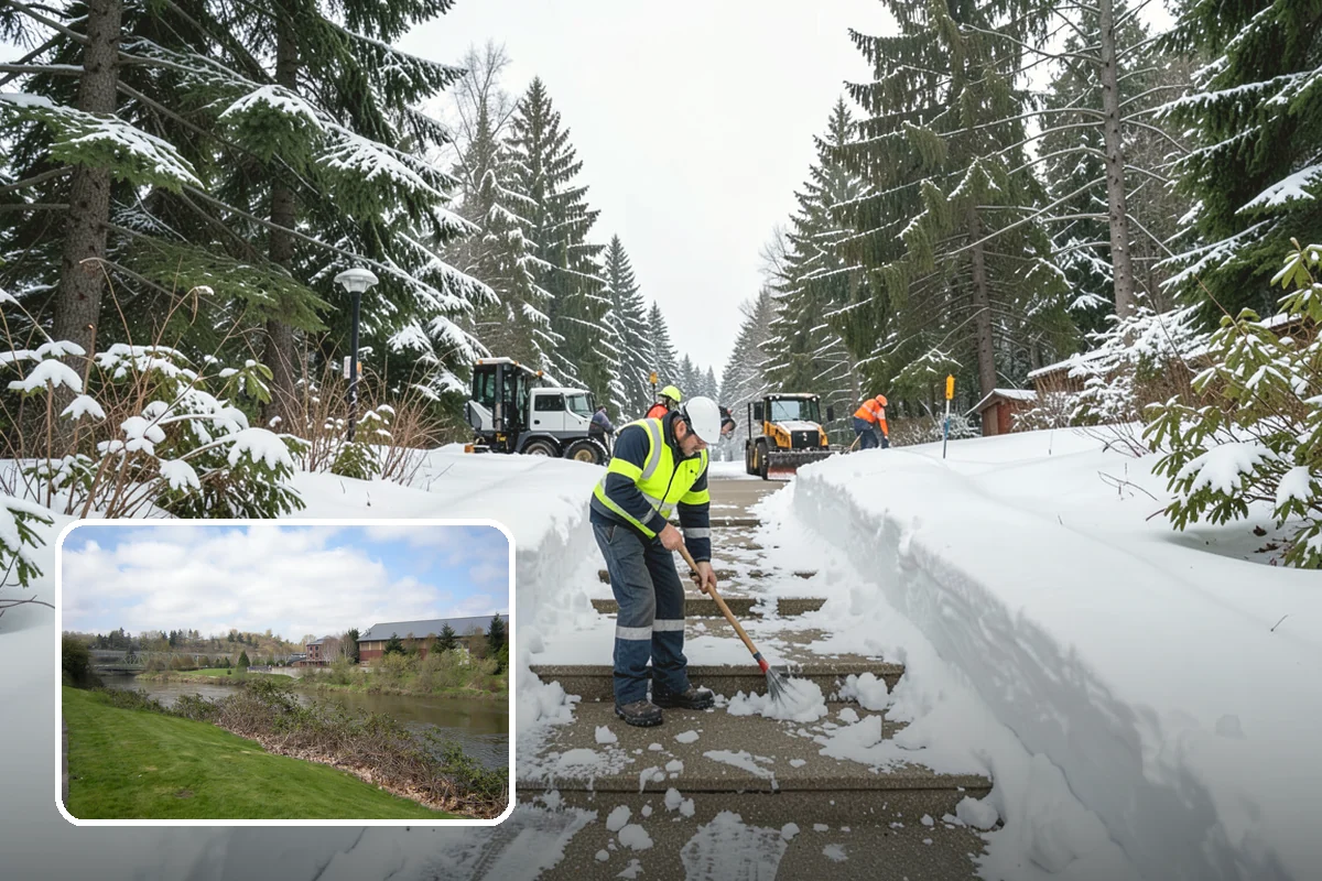 Parking Lot Snow Removal in Tukwila, King County, WA - Complete surface coverage including tight corners