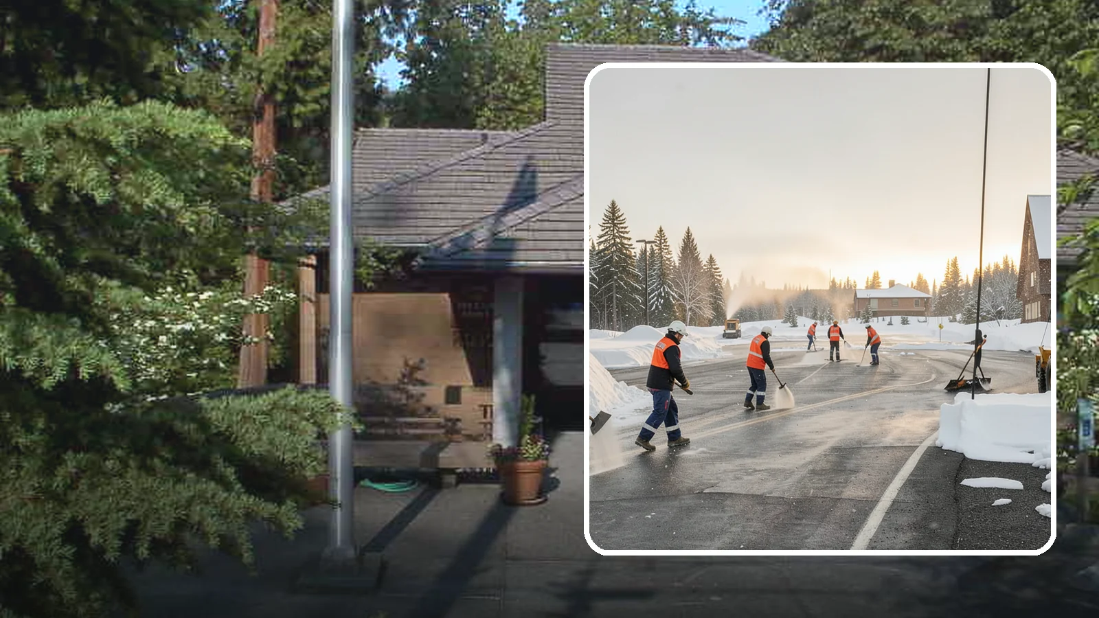 Parking Lot Snow Removal in Yarrow Point, King County, WA - We handle the full cycle of clearing, treating, and hauling snow from commercial lots across Western Washington.
