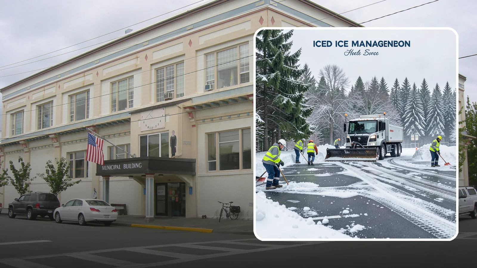 Parking Stall Clearing in Anacortes, Skagit County, WA - We clear individual stalls down to the pavement so every space is usable after a storm.