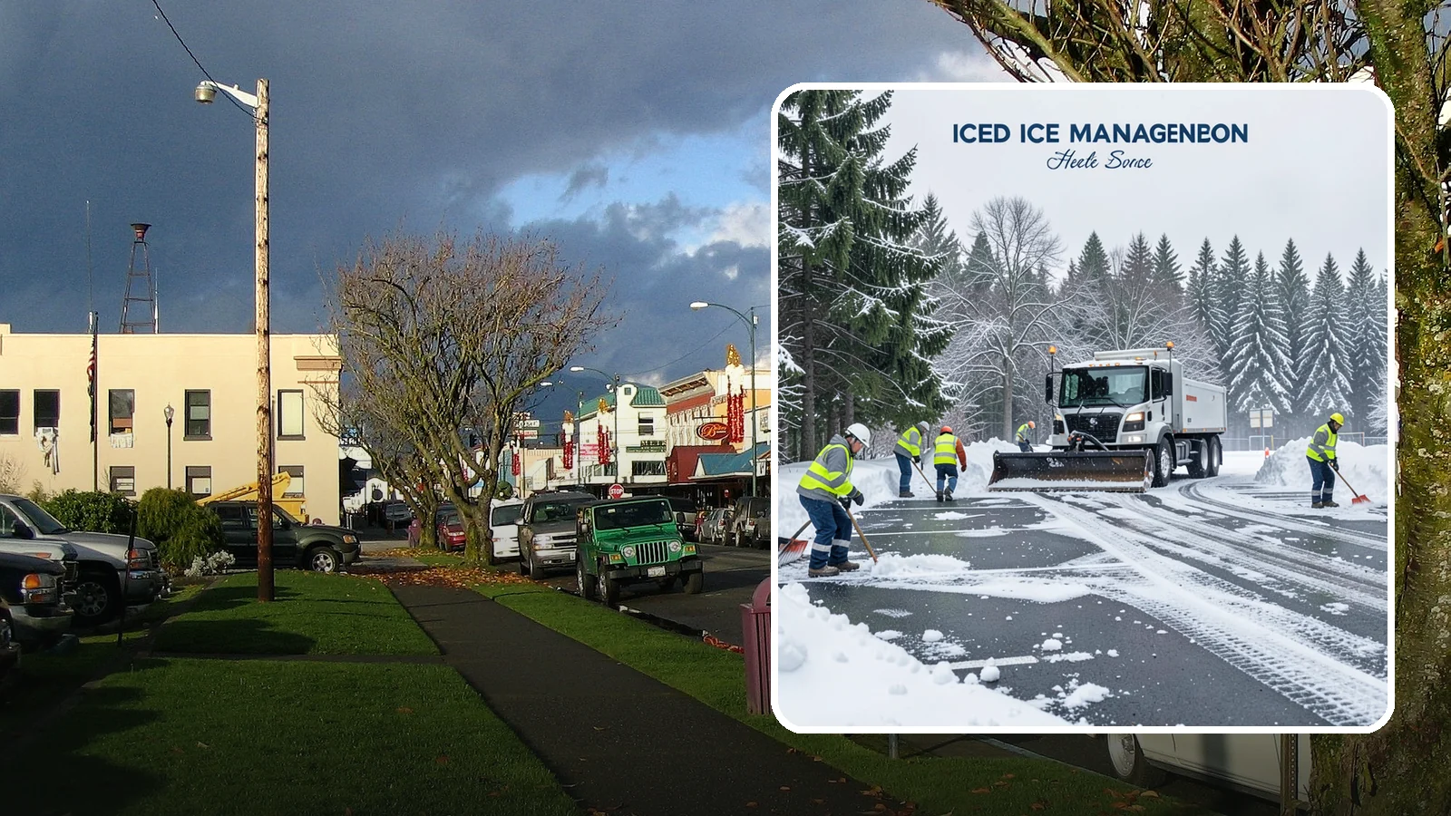 Parking Stall Clearing in Arlington, Snohomish County, WA - We clear individual stalls down to the pavement so every space is usable after a storm.