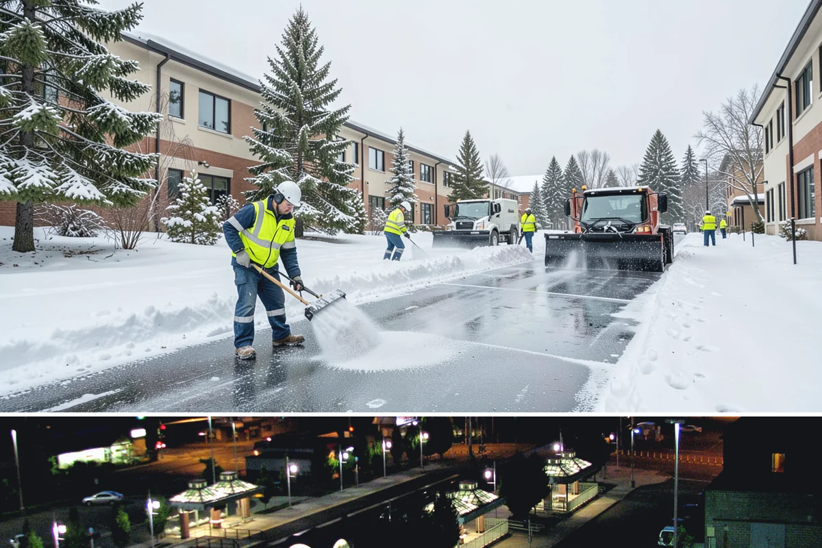 Parking Stall Clearing in Auburn, King County, WA - Stall clearing follows every plowable event through the winter months.