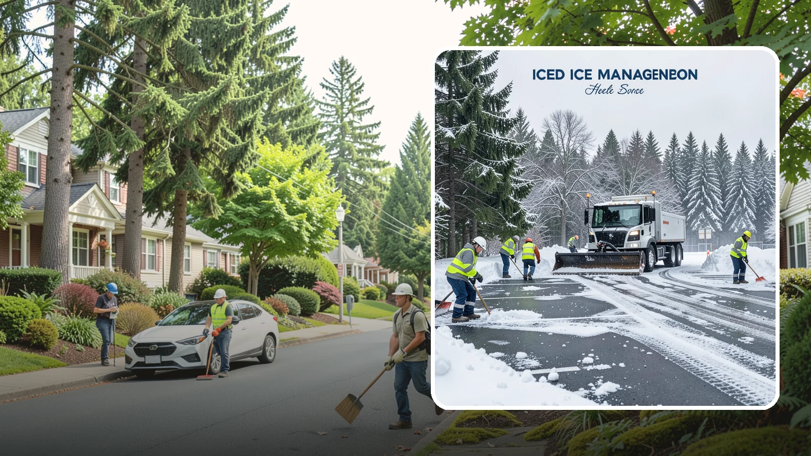 Parking Stall Clearing in Beaux Arts Village, King County, WA - We clear individual stalls down to the pavement so every space is usable after a storm.