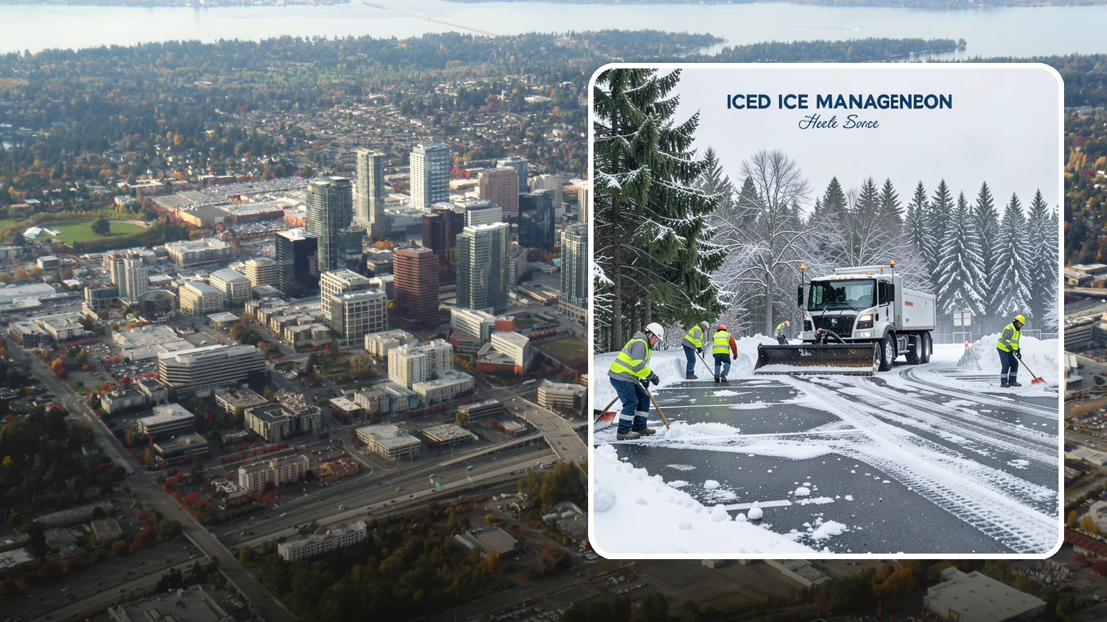 Parking Stall Clearing in Bellevue, King County, WA - We clear individual stalls down to the pavement so every space is usable after a storm.