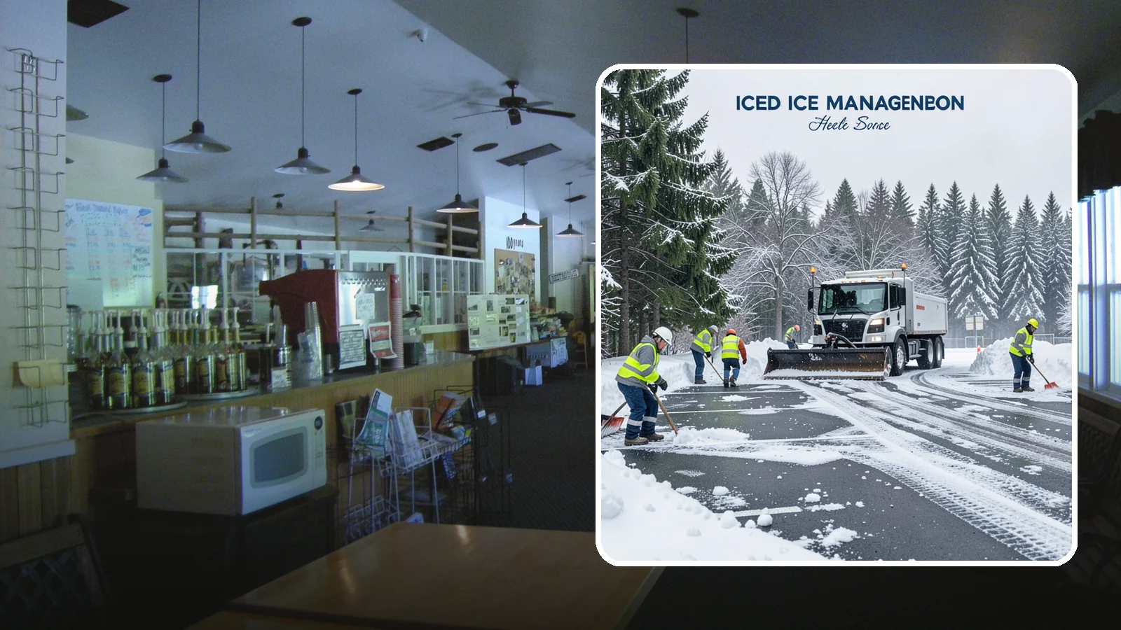 Parking Stall Clearing in Black Diamond, King County, WA - We clear individual stalls down to the pavement so every space is usable after a storm.