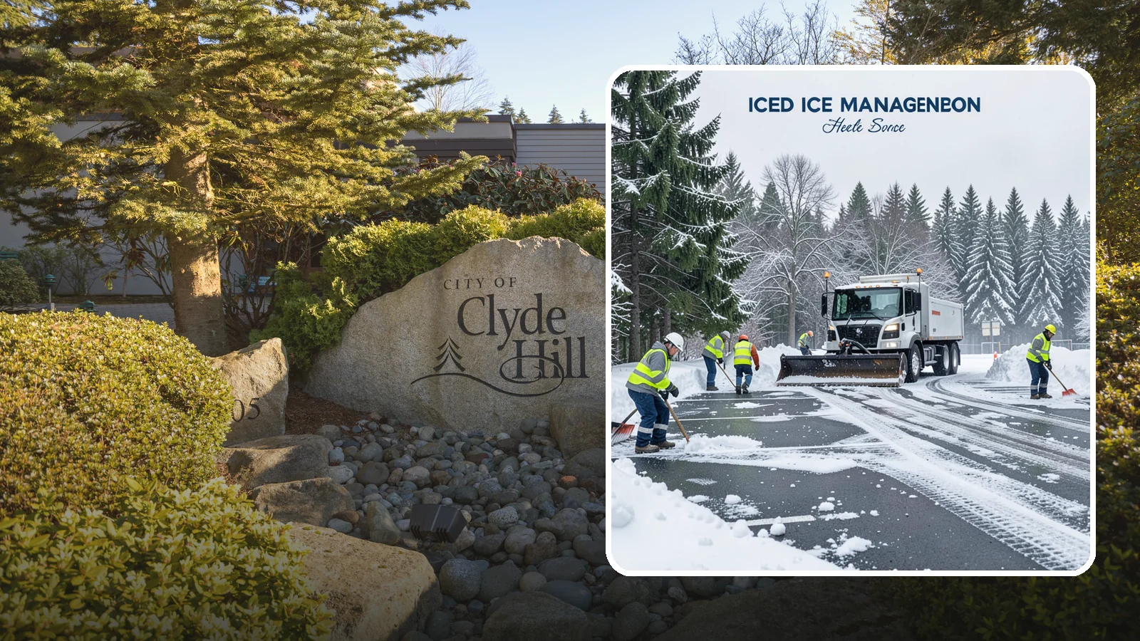 Parking Stall Clearing in Clyde Hill, King County, WA - We clear individual stalls down to the pavement so every space is usable after a storm.
