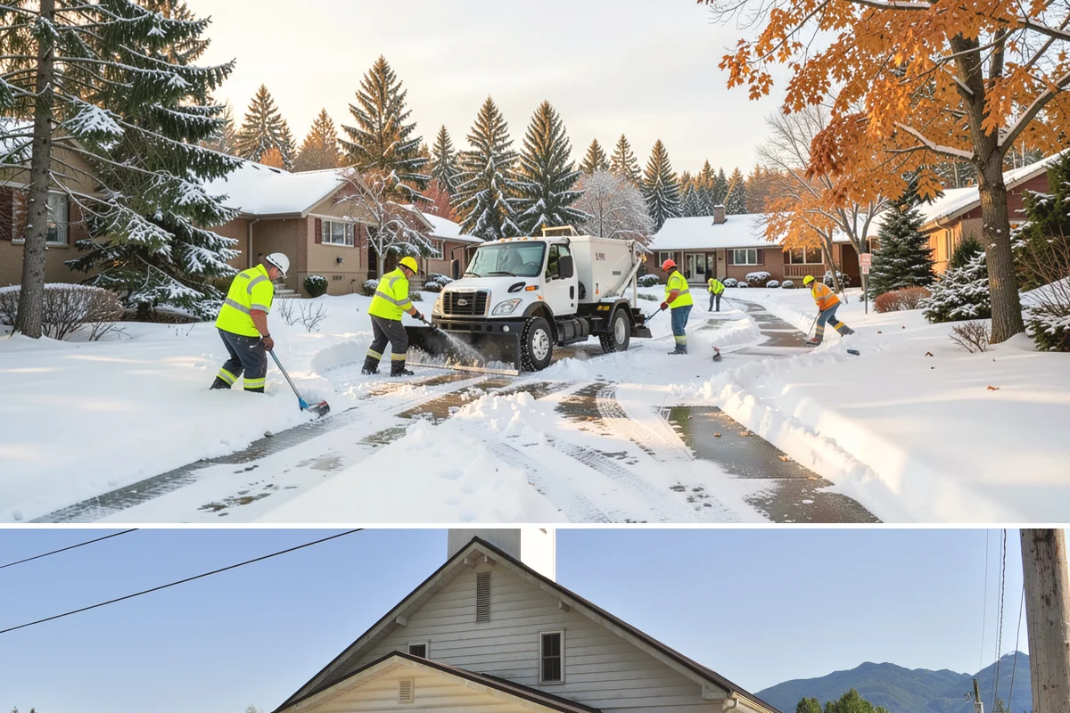 Parking Stall Clearing in Concrete, Skagit County, WA - Stall clearing follows every plowable event through the winter months.
