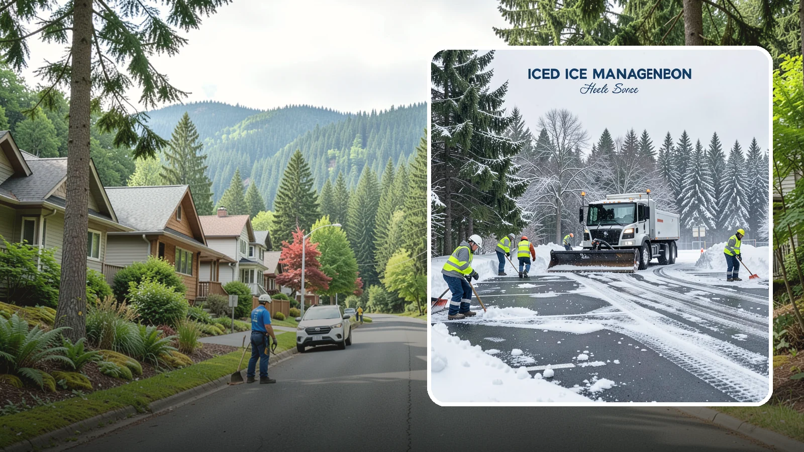 Parking Stall Clearing in Darrington, Snohomish County, WA - We clear individual stalls down to the pavement so every space is usable after a storm.