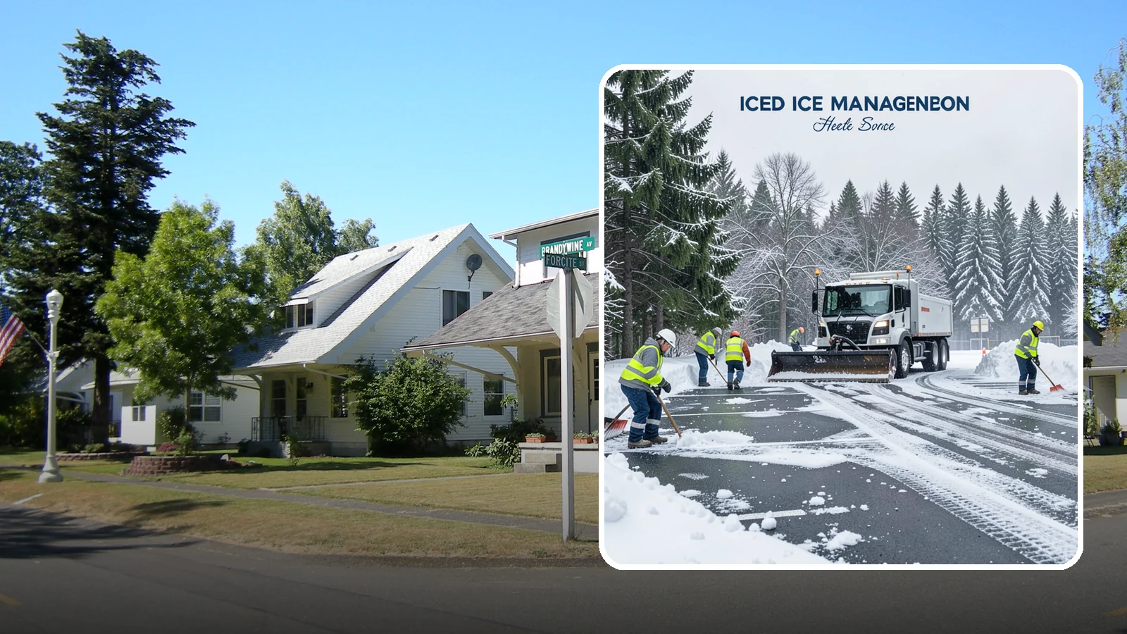 Parking Stall Clearing in DuPont, Pierce County, WA - We clear individual stalls down to the pavement so every space is usable after a storm.