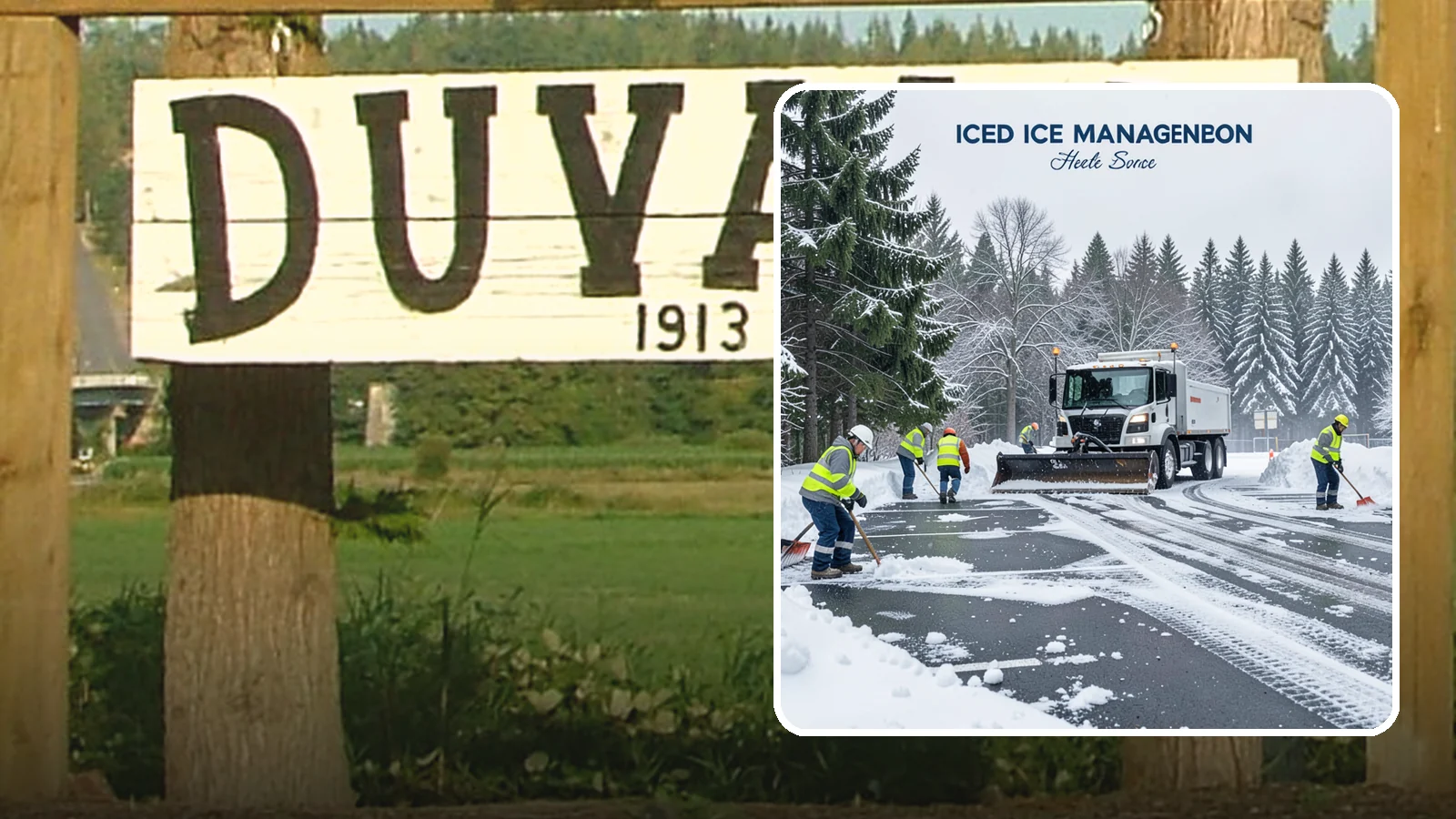 Parking Stall Clearing in Duvall, King County, WA - We clear individual stalls down to the pavement so every space is usable after a storm.