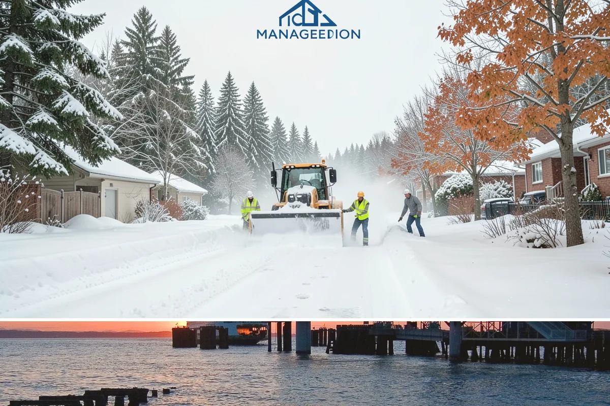 Parking Stall Clearing in Edmonds, Snohomish County, WA - Stall clearing follows every plowable event through the winter months.