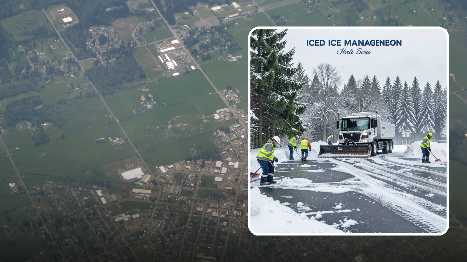 Parking Stall Clearing in Enumclaw, King County, WA - We clear individual stalls down to the pavement so every space is usable after a storm.