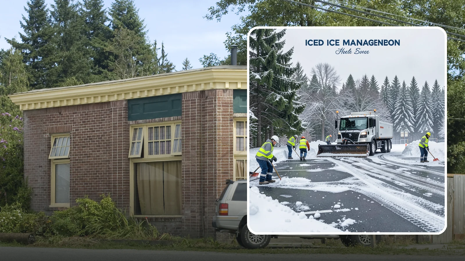 Parking Stall Clearing in Hamilton, Skagit County, WA - We clear individual stalls down to the pavement so every space is usable after a storm.