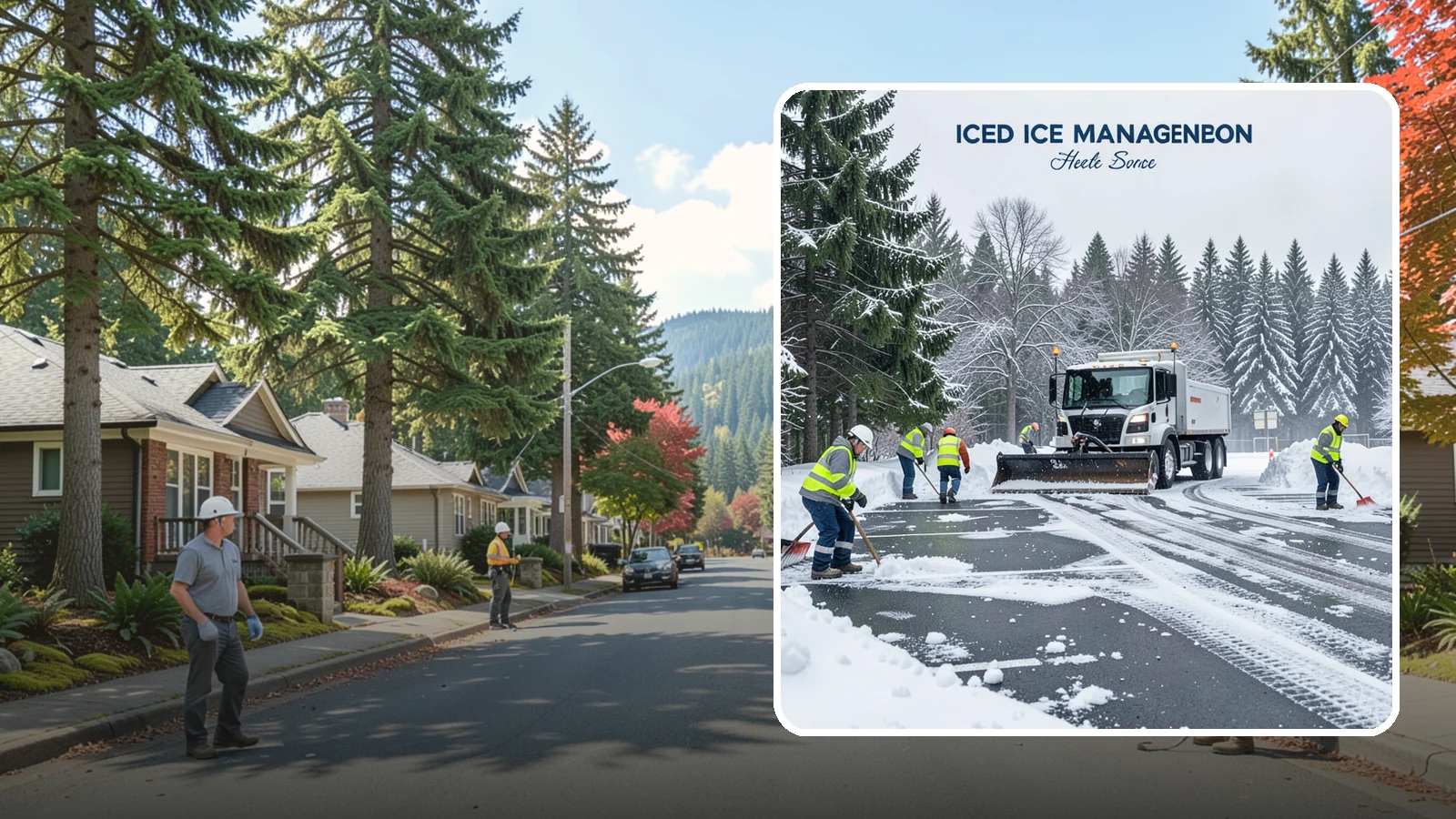 Parking Stall Clearing in Hunts Point, King County, WA - We clear individual stalls down to the pavement so every space is usable after a storm.