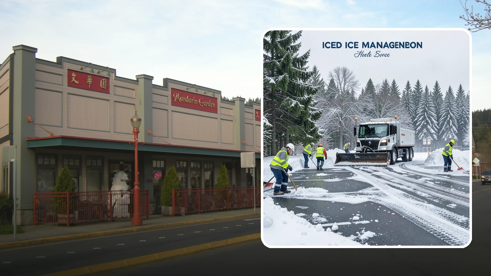 Parking Stall Clearing in Issaquah, King County, WA - We clear individual stalls down to the pavement so every space is usable after a storm.