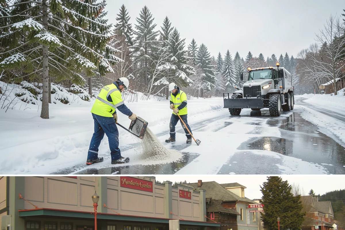 Parking Stall Clearing in Issaquah, King County, WA - Stall clearing follows every plowable event through the winter months.