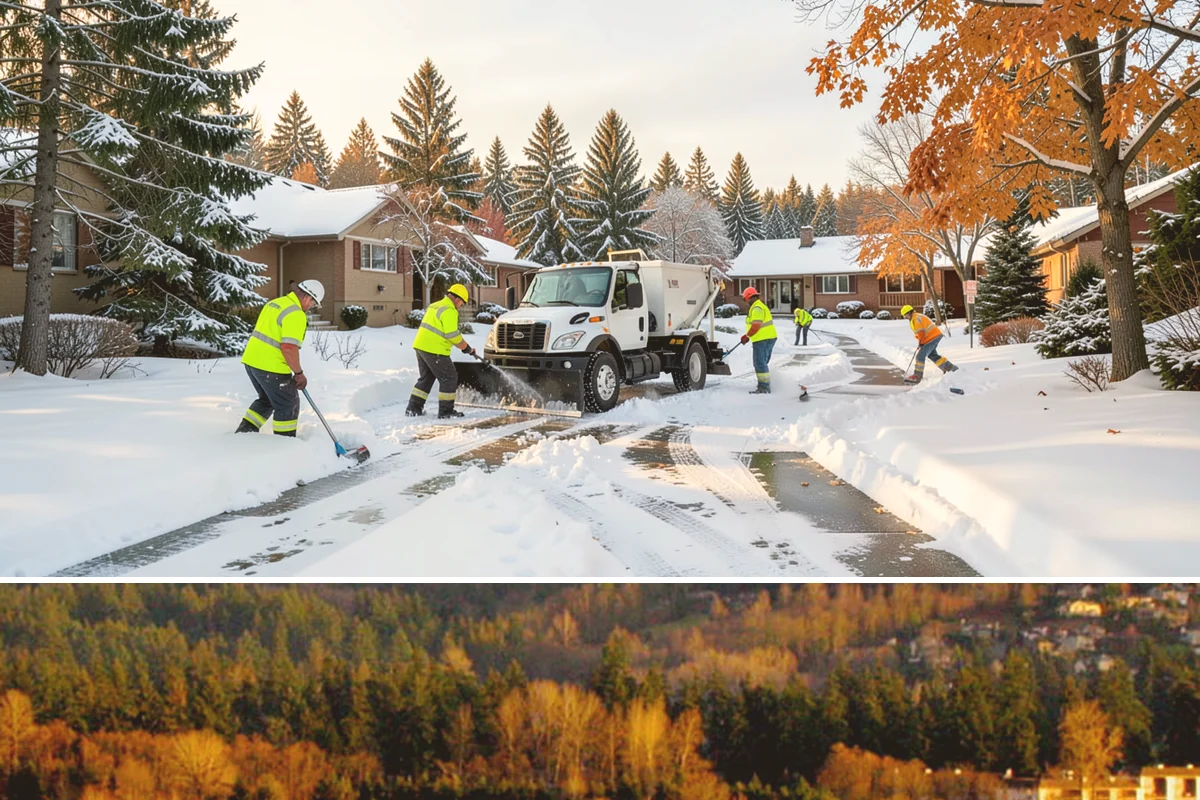 Parking Stall Clearing in Kenmore, King County, WA - Stall clearing follows every plowable event through the winter months.