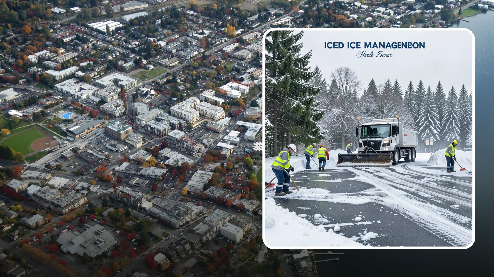 Parking Stall Clearing in Kirkland, King County, WA - We clear individual stalls down to the pavement so every space is usable after a storm.