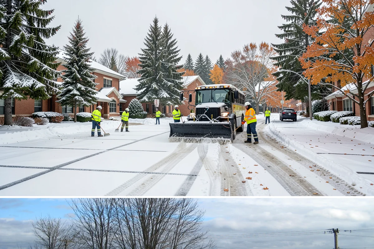 Parking Stall Clearing in Langley, Island County, WA - Stall clearing follows every plowable event through the winter months.
