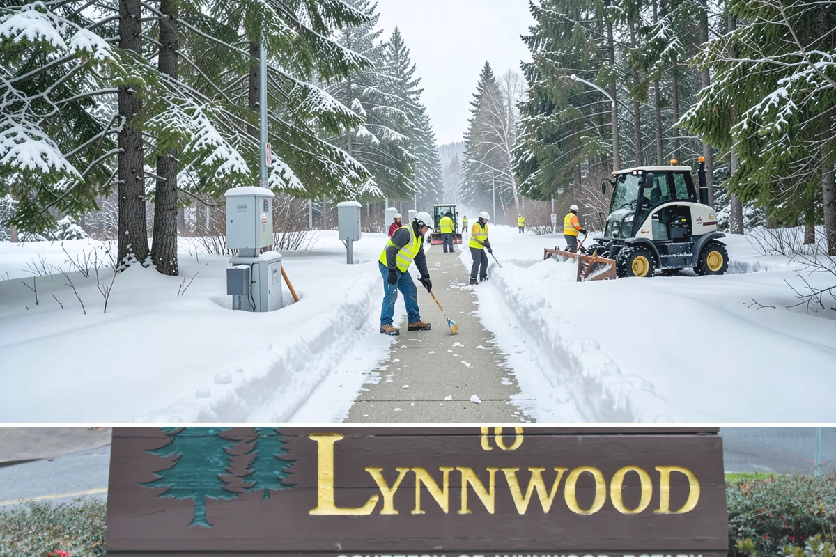 Parking Stall Clearing in Lynnwood, Snohomish County, WA - Stall clearing follows every plowable event through the winter months.