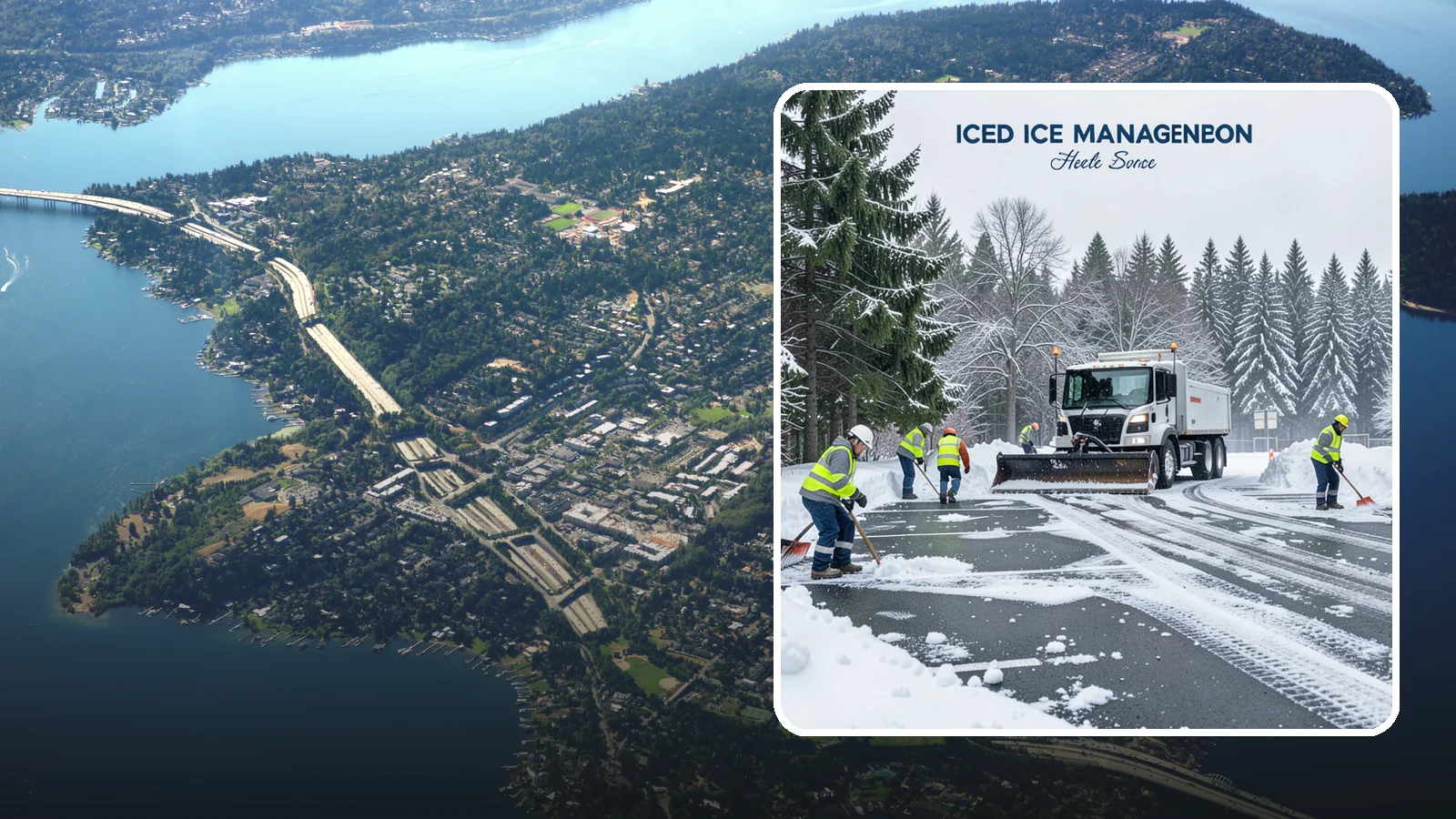 Parking Stall Clearing in Mercer Island, King County, WA - We clear individual stalls down to the pavement so every space is usable after a storm.