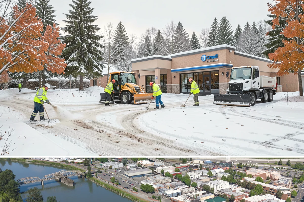 Parking Stall Clearing in Mount Vernon, Skagit County, WA - Stall clearing follows every plowable event through the winter months.