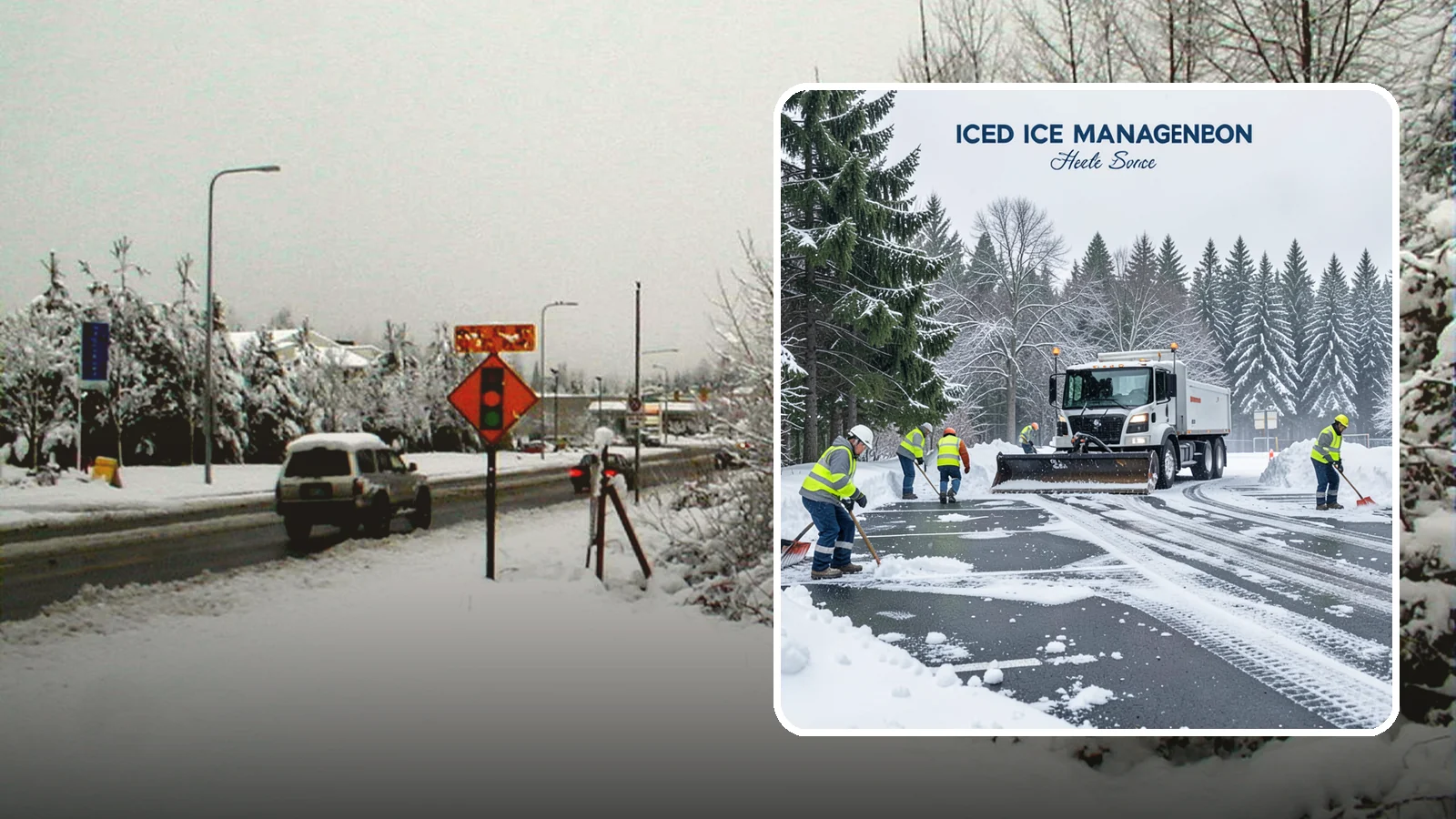 Parking Stall Clearing in Newcastle, King County, WA - We clear individual stalls down to the pavement so every space is usable after a storm.