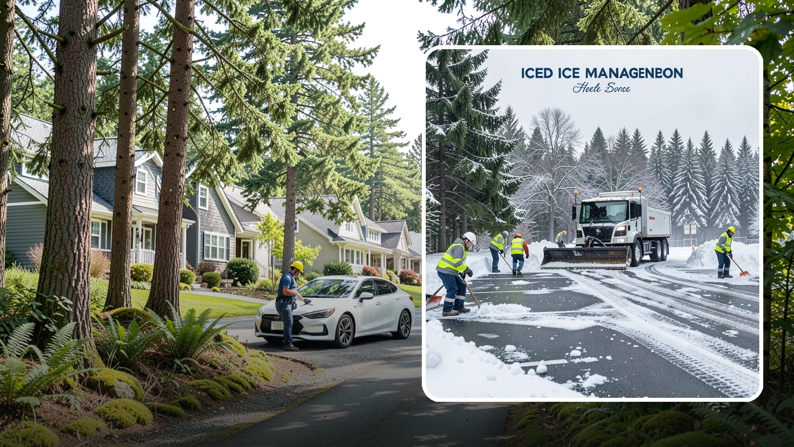 Parking Stall Clearing in Normandy Park, King County, WA - We clear individual stalls down to the pavement so every space is usable after a storm.