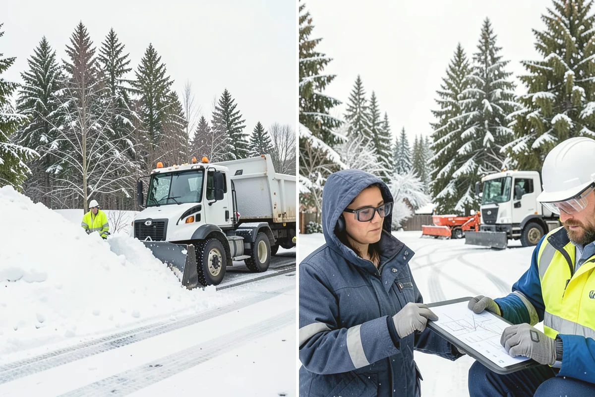 Parking Stall Clearing in North Bend, King County, WA - We identify stalls left blocked after plowing