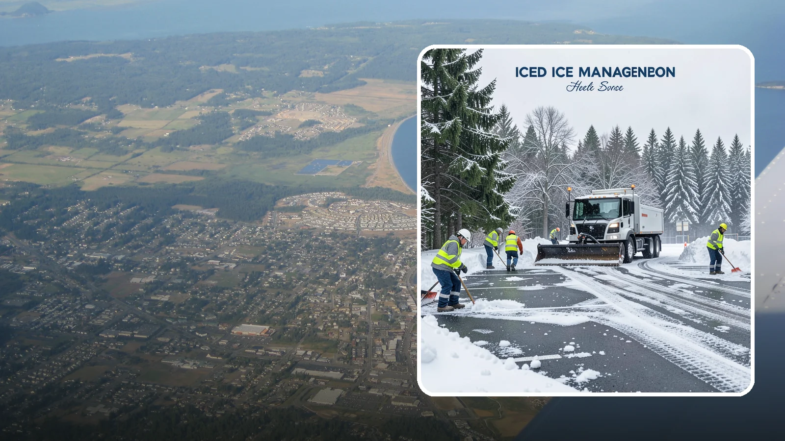 Parking Stall Clearing in Oak Harbor, Island County, WA - We clear individual stalls down to the pavement so every space is usable after a storm.