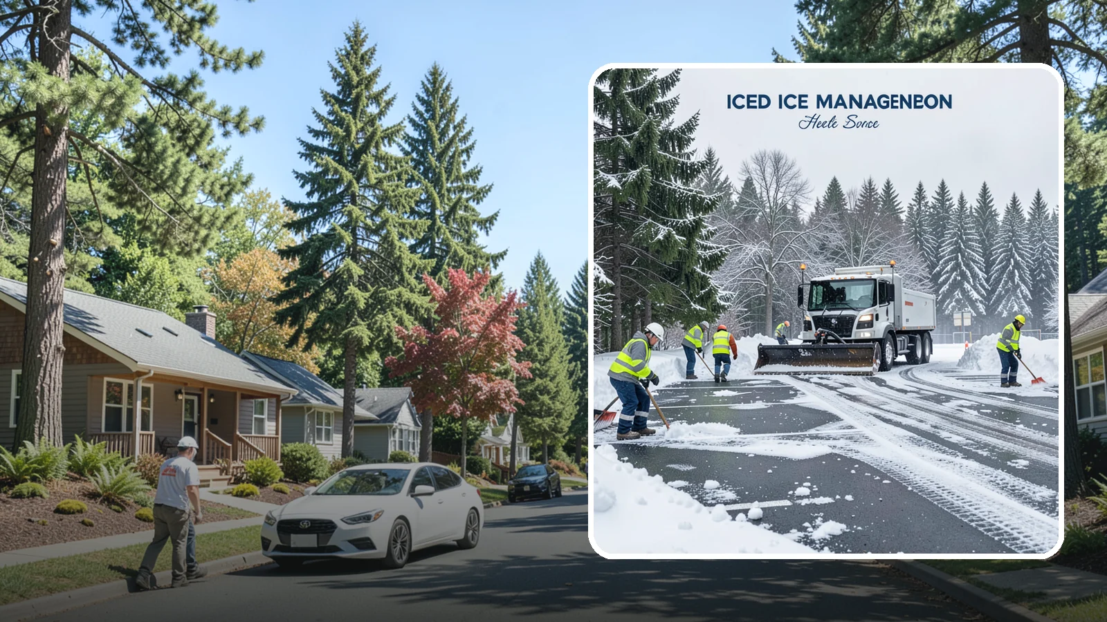 Parking Stall Clearing in Orting, Pierce County, WA - We clear individual stalls down to the pavement so every space is usable after a storm.