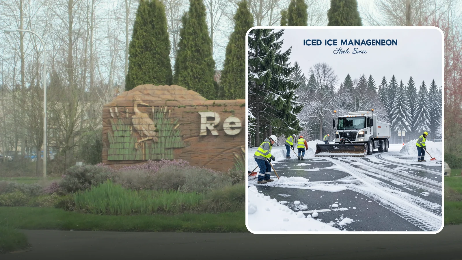 Parking Stall Clearing in Renton, King County, WA - We clear individual stalls down to the pavement so every space is usable after a storm.
